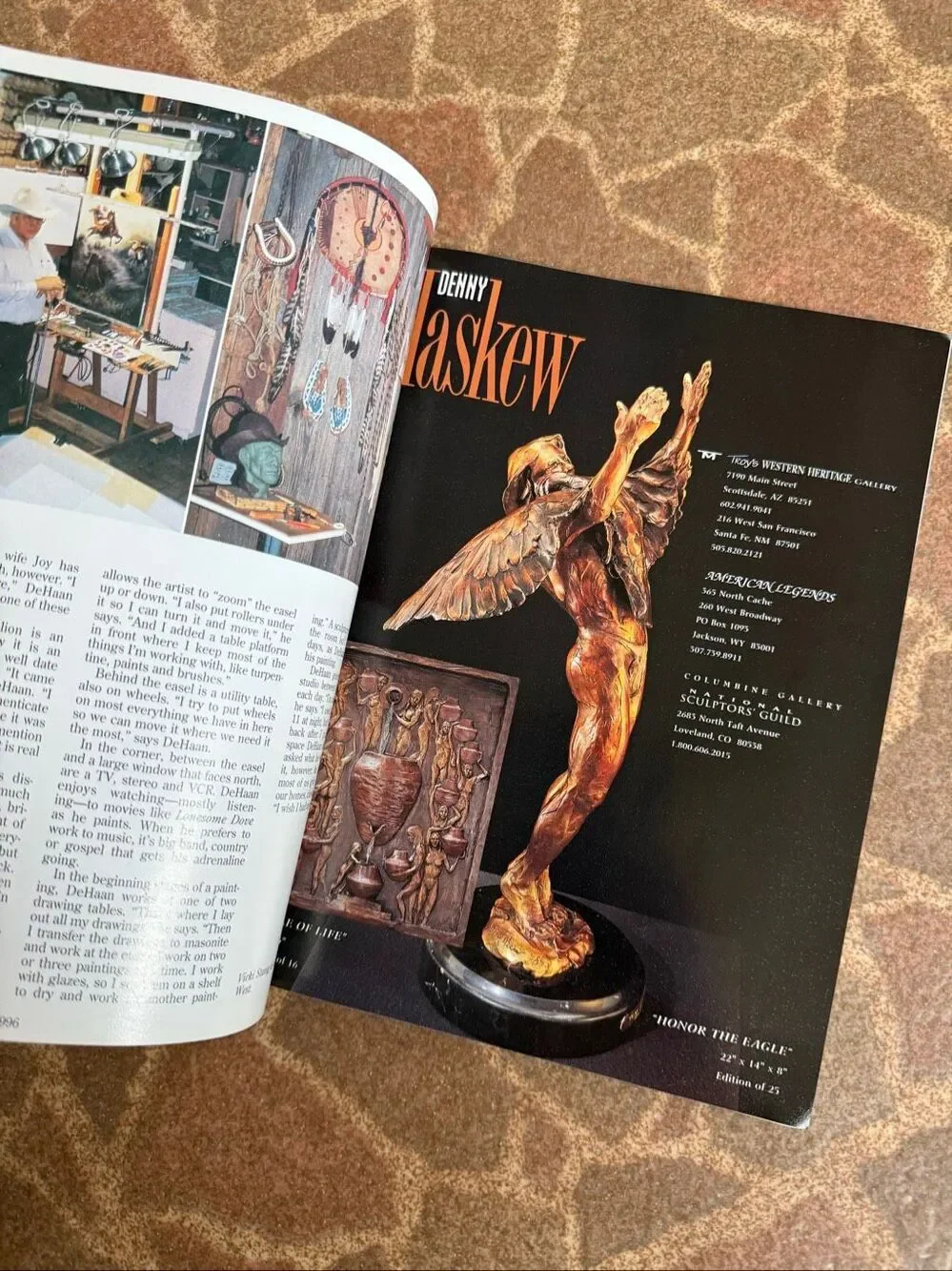Vintage 1996 Art West Magazine Journal Western Cowboy